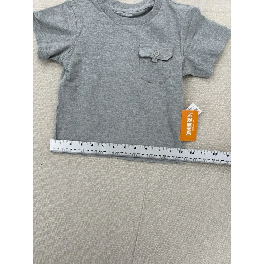 Gymboree Short Sleeve Pocket Grey Top Kids Size 2 T